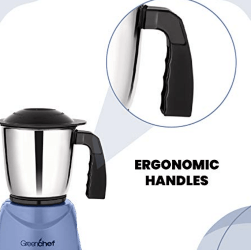 Greenchef Twist (550 Watt) Mixer Grinder with 2 Stainless Steel Jar,Blue. - Image 4